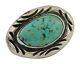 Navajo Pin 925 Silver Natural Mined Turquoise Artist Signed C Montoya C. 80's