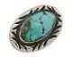 Navajo Pin 925 Silver Natural Mined Turquoise Artist Signed C Montoya C. 80's