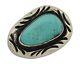 Navajo Pin 925 Silver Natural Mined Turquoise Artist Signed C Montoya C. 80's