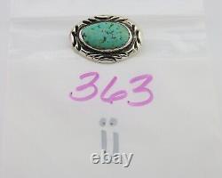 Navajo Pin 925 Silver Natural Mined Turquoise Artist Signed C Montoya C. 80's