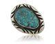 Navajo Pin 925 Silver Natural Spiderweb Turquoise Signed C Raincloud C. 80's