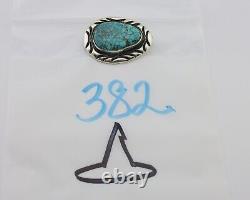 Navajo Pin 925 Silver Natural Spiderweb Turquoise Signed C Raincloud C. 80's