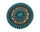 Navajo Pin Pendant 925 Silver Blue Turquoise Native American Artist C. 80's