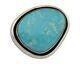 Navajo Pin Pendant 925 Silver Globe Turquoise Artist Signed Doug Zachary C. 80's