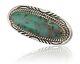 Navajo Pin Pendant 925 Silver Natural Blue Turquoise Artist Signed Davey Morgan