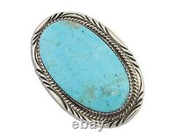 Navajo Pin Pendant 925 Silver Natural Blue Turquoise Artist signed DS C. 80's