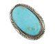 Navajo Pin Pendant 925 Silver Natural Blue Turquoise Artist Signed Ds C. 80's