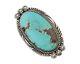 Navajo Pin Pendant 925 Silver Natural Blue Turquoise Artist Signed Sc C. 80's