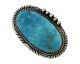 Navajo Pin Pendant 925 Silver Natural Blue Turquoise Signed S C. 80's