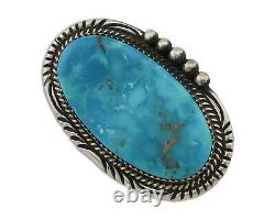 Navajo Pin Pendant 925 Silver Natural Blue Turquoise Signed S C. 80's