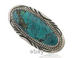 Navajo Pin Pendant 925 Silver Natural Spiderweb Turquoise Signed D C. 80's