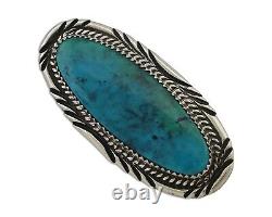 Navajo Pin Pendant 925 Silver Natural Spiderweb Turquoise Signed D C. 80's