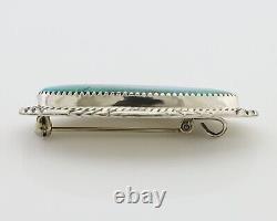 Navajo Pin Pendant 925 Silver Natural Spiderweb Turquoise Signed D C. 80's