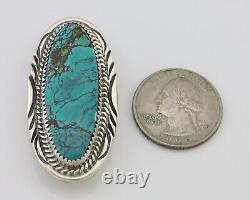 Navajo Pin Pendant 925 Silver Natural Spiderweb Turquoise Signed D C. 80's