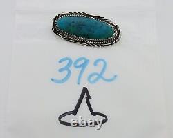 Navajo Pin Pendant 925 Silver Natural Spiderweb Turquoise Signed D C. 80's