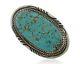 Navajo Pin Pendant 925 Silver Natural Spiderweb Turquoise Signed S C. 80's