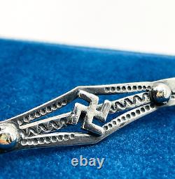 Navajo Pre-1940 Whirling Log Bar Pin Coin Silver Arrow C Clasp Old Pawn Unsigned