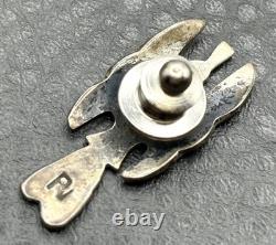 Navajo Roy Vandever Peyote Bird Turquoise Sterling Silver Tack Tie Pin Brooch