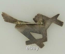 Navajo Sandcast Old Pawn Sterling Silver Pine Springs Horse Pin Brooch