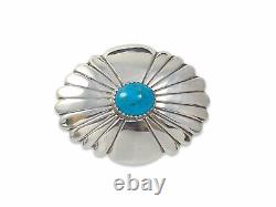 Navajo Silver Turquoise Brooch Pin