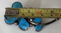 Navajo, Sterling Flower Floral TURQUOISE Pin Brooch Vintage