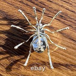 Navajo Sterling Silver And Turquoise Spider Pin Pendant Native American Jewelry