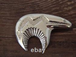Navajo Sterling Silver Arched Bear Pin/Pendant AM