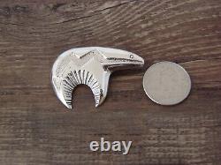 Navajo Sterling Silver Arched Bear Pin/Pendant AM