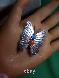 Navajo Sterling Silver Butterfly Brooch Gorgeous