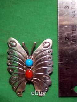Navajo Sterling Silver Butterfly Brooch Gorgeous