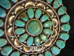 Navajo Sterling Silver Cluster Turquoise Pin/pendant By'jw