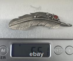 Navajo Sterling Silver & Coral Pin(Pendant)