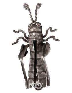 Navajo Sterling Silver Grasshopper Pin ca. 1970 Size. 625 H x 1.8125 L x 1 W
