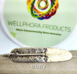 Navajo Sterling Silver High Detail Feather Brooch Pin by Herbert Cayatineto