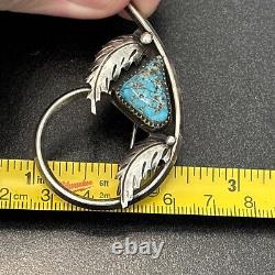 Navajo Sterling Silver Masterpiece Brooch Turquoise Vintage Statement B