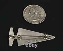 Navajo Sterling Silver Overlay Arrowhead Pin Or Pendant Raised Inlay Version 2