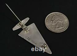 Navajo Sterling Silver Overlay Arrowhead Pin Or Pendant Raised Inlay Version 2