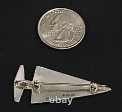 Navajo Sterling Silver Overlay Arrowhead Pin Or Pendant Raised Inlay Version 3