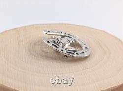 Navajo Sterling Silver Pin Pendant Horseshoe NA Jewelry Handmade Accessory