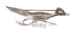 Navajo Sterling Silver Roadrunner Pin ca. 1970 Size. 625 H x 1.875 W