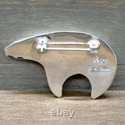 Navajo Sterling Silver Spirit Bear Pin-Native American-Robbie Manuelito