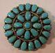 Navajo Sterling Silver & Turquoise Cluster Pin Pendant By Jullianna Williams Jw