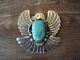 Navajo Sterling Silver Turquoise Eagle Pin By Albert Cleveland