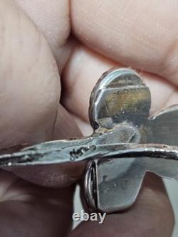 Navajo Sterling Silver Turquoise Hat Clip By G Morris 1.5 L 7g