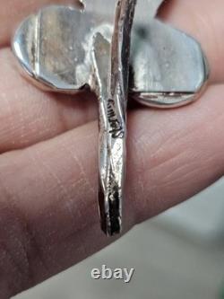 Navajo Sterling Silver Turquoise Hat Clip By G Morris 1.5 L 7g