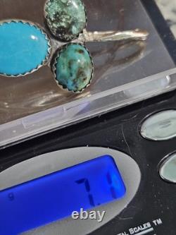 Navajo Sterling Silver Turquoise Hat Clip By G Morris 1.5 L 7g