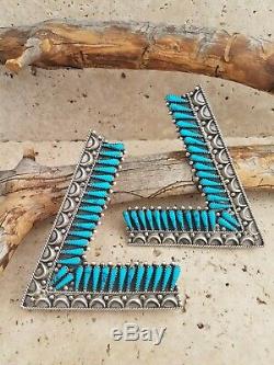 Navajo Sterling Silver Turquoise Pedi Point Collar pins