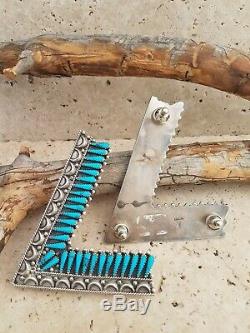 Navajo Sterling Silver Turquoise Pedi Point Collar pins