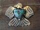 Navajo Sterling Silver Turquoise Thunderbird Pin By Albert Cleveland