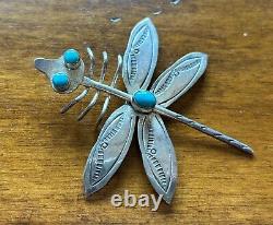 Navajo Sterling Turquoise Dragonfly Pin